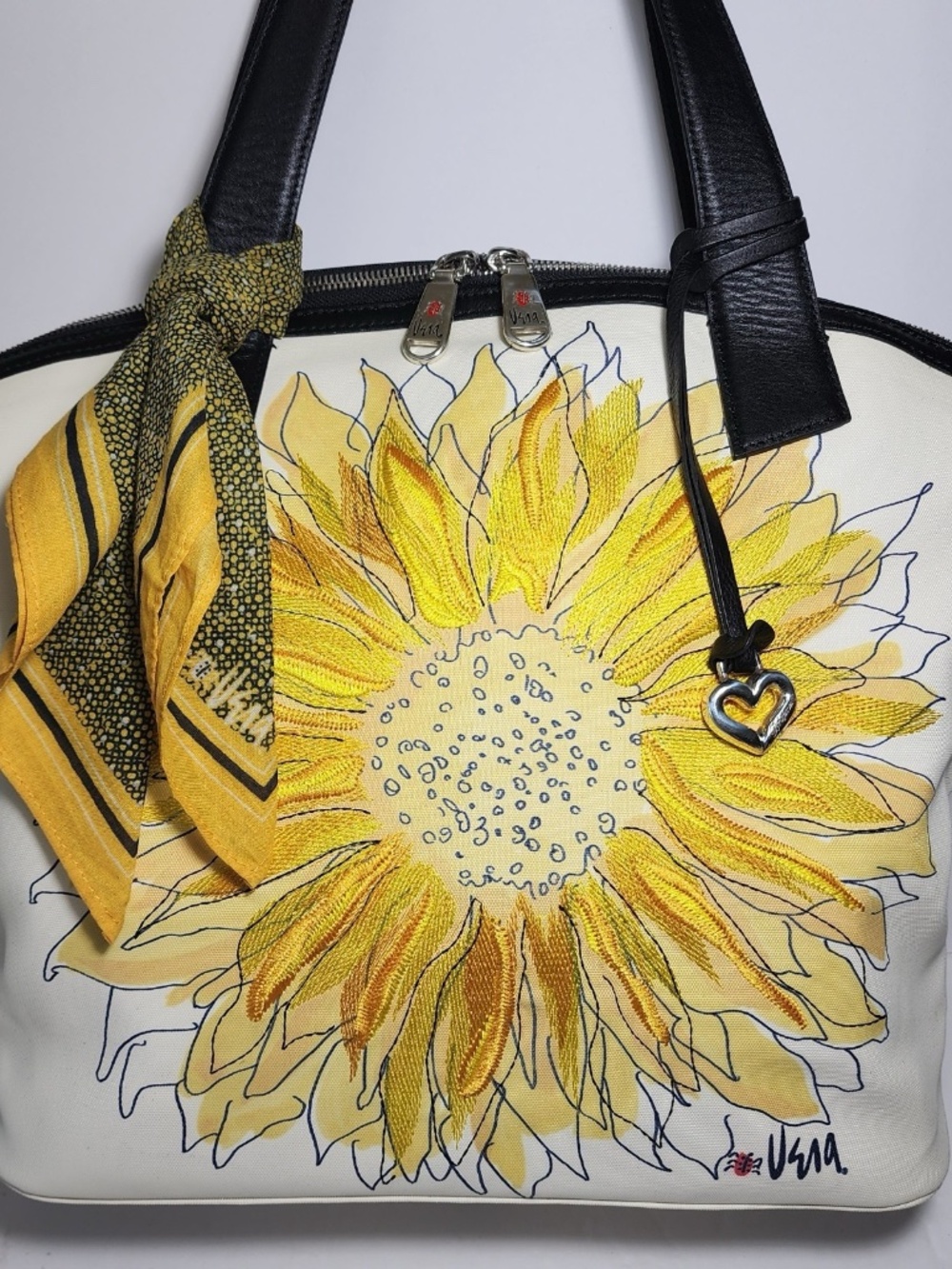 BRIGHTON Vera Neuman Sunflower Domed Scarf canvas tote